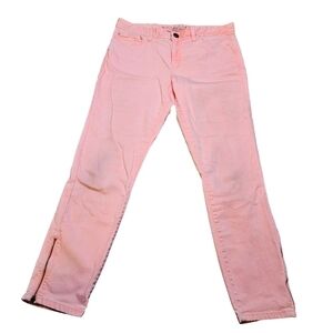 Tommy Hilfiger 8 Pink Skinny Ankle Crop Bottom Zip Jeans